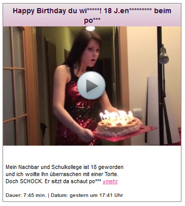 Happy Birthday du Wichser! 18 J.entjungfert beim Porno