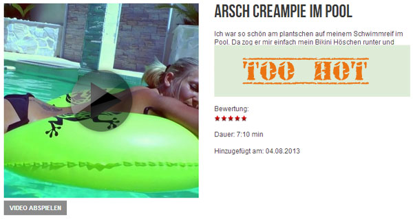 Arsch Creampie im Pool