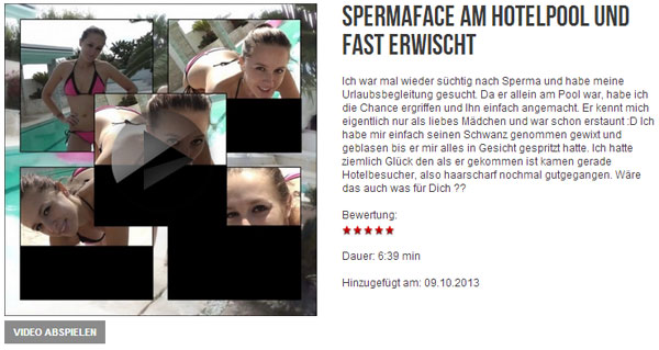 evalopez: Spermaface am Hotelpool und fast erwischt